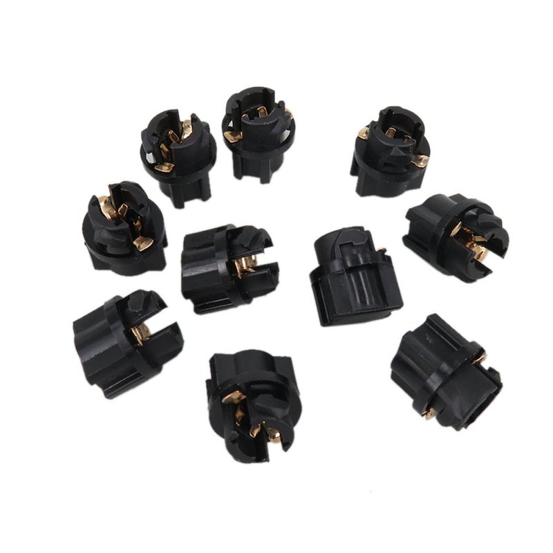 WLJH 10pcs T5 Twist Lock Socket 74 73 37 2721 Wedge Base 3/8" 9 mm Socket Dashboard Instrument Panel Cluster Plug Lamp Dash Light Bulbs Socket 12V - Image 5